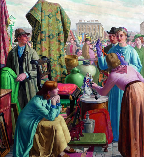 Artist Harry Morley (1881-1943): The Calledonian Market , 1936
