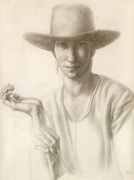 Colin-Gill: Portrait-of-Winifred-Knights,-1921